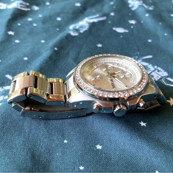 Fossil Watch Stainless Steel w/ Swarovski Crystals - Picture 4 of 4